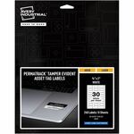Avery&reg; PermaTrack Tamper-Evident Asset Tag Labels - 0.75" Length x 2" Width - Rectangular - Matte White - 240 / Pack AVE60530