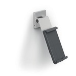DURABLE Tablet Holder Pro Mount (Fits 7-13" Tablets) - 2.5" Height x 3.1" Width x 10.6" Depth - Steel, ABS, Aluminum - Metallic Silver - Suction Mount, Cable Management, Pivot, Rubberized Surface, Adjustable Angle, 360&deg; Rotation - 1 Each DBL893523