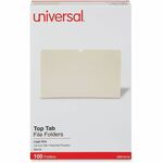 Universal 1/2 Tab Cut Legal Recycled Top Tab File Folder - 8 1/2" x 14" - 3/4" Expansion - Assorted Tab Position - 11 pt. - Manila Paper - Brown - 10% Recycled - 100 / Box UNV15112