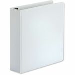 Universal Deluxe Easy-to-Open D-Ring View Binder, 3 Rings, 2" Capacity, 11 x 8.5, White - 2" Binder Capacity - Letter - 8 1/2" x 11" Sheet Size - 565 Sheet Capacity - 3 Ring - Fastener: Ring - Pocket: 2, Inside Front & Back - Polypropylene - White - Recyc UNV30732