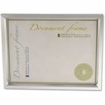 Universal Products Document Frame - Holds 8.50" x 11" Insert - Rectangle - Desktop - Portrait, Landscape - Brushed Metal - Easel Back - Plastic - Metallic Silver - 1 Each UNV76853