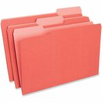 Universal 1/3 Tab Cut Legal Recycled Top Tab File Folder - 8 1/2" x 14" - Assorted Tab Position - 11 pt. - Stock - Red - 10% Recycled - 100 / Box UNV15303