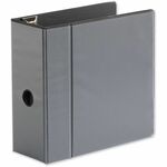 Universal Deluxe Easy-to-Open D-Ring View Binder, 3 Rings, 5" Capacity, 11 x 8.5, Black - 5" Binder Capacity - Letter - 8 1/2" x 11" Sheet Size - 1050 Sheet Capacity - 3 Ring - Fastener: Ring - Pocket: 2, Inside Front & Back - Polypropylene - Black - Recy UNV30755