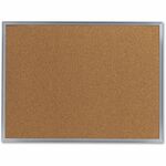 Universal Bulletin Board - 18" Board Height x 24" Board Width x 1.30" Board Depth - Tan Cork Surface - Resilient, Self-healing - Satin Aluminum Frame - 1 Each UNV43612