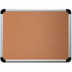 Universal Bulletin Board - 24" Board Height x 36" Board Width - Tan Cork Surface - Self-healing - Satin Aluminum Frame - 1 Each UNV43713