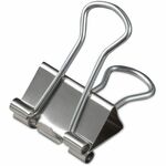 Universal Binder Clips with Storage Tub, Small, Silver, 40/Pack - Small - 0.7" Width - 0.38" Size Capacity - Silver - Metal, Steel Wire - 40 / Pack UNV11240