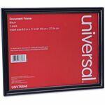 Universal Document Frame - 12" x 9.50" Frame Size - Holds 8.50" x 11" Insert - Rectangle - Vertical, Horizontal - Dust Resistant, Die-cut - Plastic - Black, Gold - 3 / Pack UNV76848