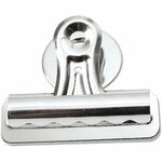 Universal Bulldog Magnetic Clips, Medium, Nickel, 12/Pack - Medium - 2.1" Width - 0.25" Size Capacity - Nickel - Nickel Plated Steel - 12 / Pack UNV31261