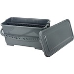 Genuine Joe Microfiber Mop Charging Bucket - 6 gal - Graduated, Sealable Lid - 10.3" x 12.6" - Plastic - Gray - 1 Each GJO03126