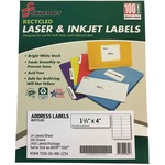 SKILCRAFT&reg; Recycled Address Labels - 1 19/64" Width x 4" Length - Rectangle - Laser, Inkjet - White - Paper - 14 / Sheet - 1400 / Pack - TAA Compliant NSN6736513