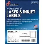 SKILCRAFT&reg; Weatherproof Mailing Labels - 2" Width x 4" Length - Permanent Adhesive - Rectangle - Laser, Inkjet - White - Polyester, Paper - 10 / Sheet - 500 / Pack - TAA Compliant NSN6736220
