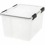 IRIS Weathertight Storage Box, 46 Quarts, 11 4/5"H x 15 4/5"W x 19 7/10"D, Clear - External Dimensions: 15.7" Width x 19.8" Depth x 15.7" Height - 40 lb - 11.65 gal - Latch Closure - Stackable - Plastic, Polypropylene - Clear - For Storage - 1 Each IRS110450
