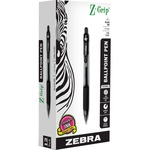 Zebra Pen Z-Grip Retractable Ballpoint Pens - 0.7 mm Pen Point - Retractable - Black Ink - 1 Dozen ZEB23910