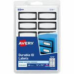 Avery&reg; Durable Labels, 3/4" x 1-3/4" , Black Border, 60 Total (5219) - 3/4" Height x 1 3/4" Width - Permanent Adhesive - Rectangle - Matte - White - Film - Water Resistant - 12 / Sheet - 5 Total Sheets - 1080 Total Label(s) - 60/Pack - 18 / Carton AVE05219