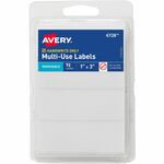 Avery&reg; Removable Multi-Use ID Labels on Small Sheets - Handwrite Only - 1" Height x 3" Width - Removable Adhesive - Rectangle - White - Paper - 3 / Sheet - 24 Total Sheets - 2592 Total Label(s) - 72/Pack - 1 Carton AVE06728