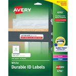 Avery&reg; Permanent Durable ID Labels with Sure Feed(R) Technology - 5/8" Height x 3" Width x 3" Length - Permanent Adhesive - Rectangle - Laser, Inkjet - Matte - White - Film - Water Resistant - 32 / Sheet - 8 Total Sheets - 1280 Total Label(s) - 1 Cart AVE06792