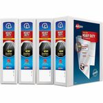 Avery&reg; Heavy-Duty View 3 Ring Binders, 2" One Touch Slant Rings, 4 White Binders (79790) - 2" Binder Capacity - Letter - 8 1/2" x 11" Sheet Size - 530 Sheet Capacity - 530 Ring - Fastener: Slant Ring - Pocket: 4 - Polypropylene - Recycled - Adhesive,  AVE79790
