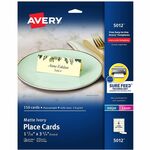 Avery&reg; Ivory Matte 2-sided Place Cards - 3.8" - 1 Carton - Ivory AVE05012