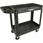 Lorell Storage Bin Utility Cart - 550 lb Load Capacity - 4 Casters - 5" Caster Size - Structural Foam - 37.50" Width x 17" Depth x 39" Height - Black - 1 Each LLR03611