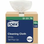 TORK Cleaning Cloth - 1 Ply - 8.46" Width x 16.13" Length - White - 10 / Carton TRK510176