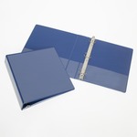 SKILCRAFT&reg; Round Ring Binder - 1/2" Binder Capacity - Letter - 8 1/2" x 11" Sheet Size - Fastener: Round Ring - Vinyl - Blue - Clear Overlay, Spine, Pocket, Unpunched, Heavy Duty, Tear Resistant, Crack Resistant, BPA Free - 1 Each NSN5104860