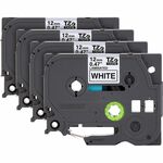 Brother P-touch TZe Label Tape - Rectangle - Black on White - Plastic - Water Resistant - Laminated - 4 / Pack BRTTZE2314PKB