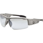 Ergodyne Dagr In/Outdoor Safety Glasses - Recommended for: Sport, Shooting, Boating, Hunting, Fishing, Skiing, Construction, Landscaping, Carpentry, Indoor, Outdoor - UVA, UVB, UVC, Debris, Dust Protection - Matte Gray Frame - Scratch Resistant, Durable,  EGO52180
