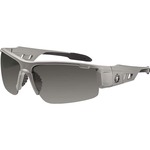 Ergodyne Dagr PZ Smoke Safety Glasses - Recommended for: Sport, Shooting, Boating, Hunting, Fishing, Skiing, Construction, Landscaping, Carpentry - UVA, UVB, UVC, Debris, Dust Protection - Smoke Lens - Matte Gray Frame - Scratch Resistant, Durable, Non-sl EGO52131
