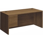 HON H10584L Pedestal Desk - 29.5" Height x 66" Width x 30" Depth - Total Drawer(s): 2Left Side - Flat Edge - Finish: Pinnacle, Laminate - Leveling Glide, Glide, Removable Lock, Long Lasting, Drawer Glide, Modesty Panel, Grommet, Cord Management - For Work HON10584LPINC