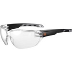 Ergodyne VALI Clear Lens Matte Frameless Safety Glasses / Sunglasses - Eye Protection - Matte Black - Clear Lens - Anti-fog, Anti-scratch, UV Resistant, Lightweight, Impact Resistant, Non-Slip Temple, Rubber Tipped Temples, Frameless - 1 Each EGO59200