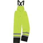 Ergodyne 8918BK Class E Bottom Rain Bibs - Bib Overall - Medium - Lime - 300D Oxford Polyester, Polyurethane EGO25013