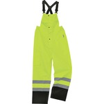 Ergodyne 8918BK Class E Bottom Rain Bibs - Bib Overall - 4XL - Lime - 300D Oxford Polyester, Polyurethane EGO25018