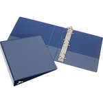 SKILCRAFT Slant D-Ring View Binder - 1 1/2" Binder Capacity - Fastener(s): D-Ring - Pocket(s): Internal - Blue - Clear Overlay - 1 Each NSN4171882