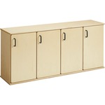 Jonti-Craft Young Time 4-Section Stackable Locker - 48.5" Width x 12" Depth x 21.5" Height - Stackable, Locking Door, Comfortable, Rounded Edge, Durable, Laminated, Moisture Resistant, Recessed - Baltic - Assembly Required - 1 Each JNT7107YT