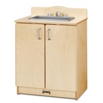 Rainbow Accents Culinary Creations Play Kitchen Sink - 1 Each - Woodgrain, Chrome - Wood JNT2408JC