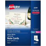 Avery&reg; Note Card - Textured - White - 50/Pack - 6 / Carton AVE03379