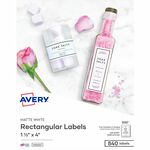 Avery&reg; Rectangle Labels - - HeightPermanent Adhesive - Rectangle - Matte White - 1 Carton AVE05197