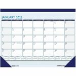 House of Doolittle Contempo Monthly Desk Pad - Professional - Julian Dates - Monthly - 12 Month - January 2026 to December 2026 - 1 Month Single Page Layout - Desk Pad - Blue - Leatherette - 13" Height x 18.5" Width - Reference Calendar, Ruled Daily Block HOD1516