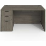 Lorell Prominence 2.0 Left-Pedestal Desk - Rectangle - 29" Height x 60" Width x 30" Depth, 1" Thickness Top - Total Drawer(s): 3 - Single Pedestal on Left Side - Band Edge - Material: Particleboard - Finish: Thermofused Melamine (TFM) - Durable, Adjustabl LLRPD3060LSPGE
