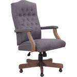 Boss Executive Commercial Linen Chair - Slate Gray Seat Color - Linen Seat Material - Slate Gray Back Color - Linen Back Material - Driftwood Frame Color - Mid Back - 5-star Base - Armrest - 1 Each BOP905DWSG