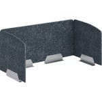 HON HUVAUS482420 Privacy Screen - 46" Width x 20" Height x 23.3" Depth - Silver Frame - Polyethylene Terephthalate (PET) - Dark Gray - 1 Each HONVAU4824Y4PR6