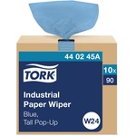 TORK Industrial Paper Wipers - 4 Ply - 3.35" Width x 6.50" Length - Blue - Paper, Fiber - 10 / Carton TRK440245A