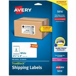Avery&reg; Printable Shipping Labels, 2.5" x 4" , 200 Labels (5816) - x 2 1/2" Width x 4" Length - Permanent Adhesive - Rectangle - Laser - Matte - White - Paper - 8 / Sheet - 25 Total Sheets - 200 Total Label(s) - For Label Printer - 200 / Pack AVE5816
