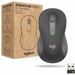 Logitech Signature M650L Mouse - Wireless - Bluetooth/Radio Frequency - Graphite - USB - 4000 dpi - Scroll Wheel - 5 Button(s) - Large Hand/Palm Size - Right-handed - 1 Each LOG910006346