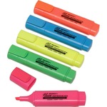 SKILCRAFT&reg; Neon Flat Highlighter - Green, Orange, Pink, Yellow Ink - 4 / Pack NSN2381728