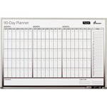 SKILCRAFT Dry Erase Planner Board - Daily - 90 Day - 24" x 36" Sheet Size - 1.13" x 3.25" Block - Aluminum - Laminated, Erasable, Notepad, Hanging Loop - 1 Each NSN4070160