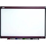SKILCRAFT&reg; Prestige Plus Porcelain Whiteboard - 36" (3 ft) Width x 48" (4 ft) Height - White Porcelain Enameled Steel Surface - Mahogany Anodized Satin Aluminum Frame - Rectangle - Horizontal/Vertical - Magnetic - 1 Each NSN6305167