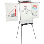 SKILCRAFT&reg; Euro Presentation Easel - 27" (2.2 ft) Width x 39" (3.2 ft) Height - White Surface - Brushed Aluminum Frame - Tabletop - Magnetic - 1 Each NSN6421221