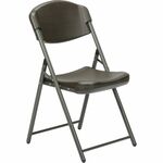 SKILCRAFT&reg; Folding Chair - Espresso Brown Seat Color - High-density Polyethylene (HDPE) Seat Material - Espresso Brown Back Color - High-density Polyethylene (HDPE) Back Material - Powder Coated Steel Frame Material - 4 / Carton NSN6637984