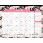Brownline Monthly Floral Desk Pad - Monthly - 12 Month - January 2027 to December 2027 - 1 Month Double Page Layout - 17" x 22" Sheet Size - Desk Pad - Pink, Multi - Chipboard - 1 Each REDC193105